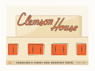 Clemson House Print clemson illustraion