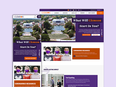 Clemson.edu - Homepage clemson higher education homepage web design