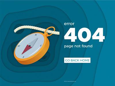 Error Page variation 1 404 blue compass error
