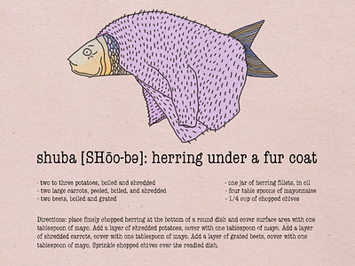 Shuba Recipe Card coat fish food illustration recipe
