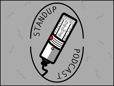 Standup Podcast fun illustrator microphone podcast