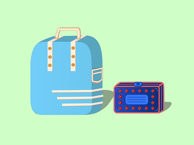 Backpack & Pencil Box backpack box illustrator pencil uhh