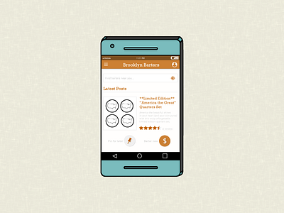 Brooklyn Barter UI android app illustrator mobile phone ui ux