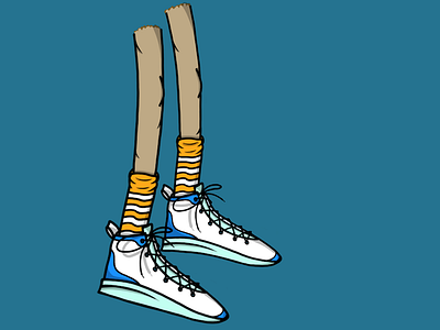 hanging feet illustration legs sneakers