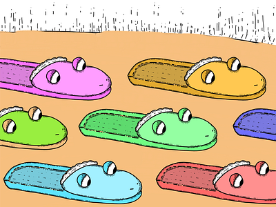 Migrating Slippers color illustration slippers