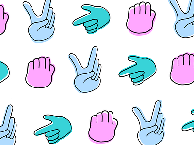 Handz color hands illustration pattern
