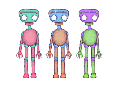 Coil Bots 2 bot color illustration robot shading texture