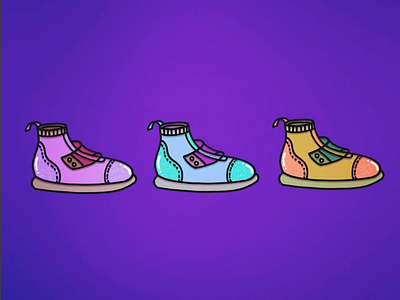 Three Sneakers color illustration shoes sneakers texture