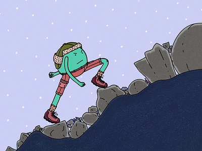 I'm climbing it color hiking illustration rocks texture woolieman