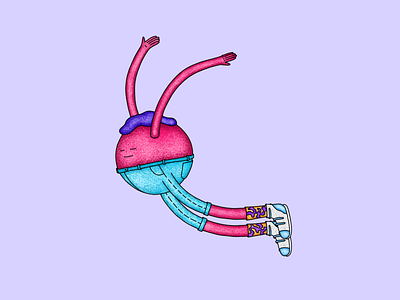 It's nice to move around character color expression fun happy illustration sneakers texture