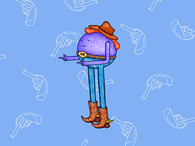 Cowboy woolie boots character color cowboy expression illustration texture
