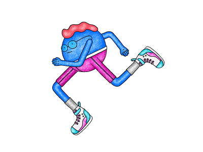 Sprint! character color illustration sneakers texture woolieman