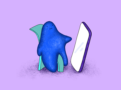 mon écran blob character color cute illustration phone texture