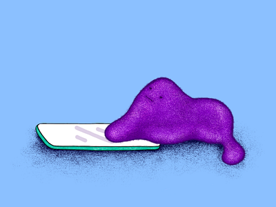 Mildly Amused blob character color cute illustration mobile phone texture