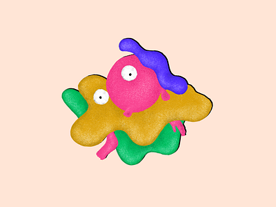 Putty blobs color illustration melting texture