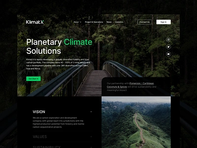 KlimatX - Landing Page branding climate company website design fresh graphic design green interface landing landingpage landscape layout logo nature plant site ui web web design web marketing