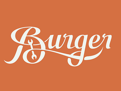 Burger burger curves custom lettering letters logotype script shadow type typography vector writing