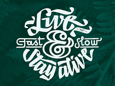 Live Fast & Slow Stay Alive ampersand fight hand lettering lettering letters lyrics script title type typography