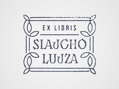 Ex Libris Slajchó Lujza art nouveau bookplate ex libris graphic design graphics lineart print stamp type typography
