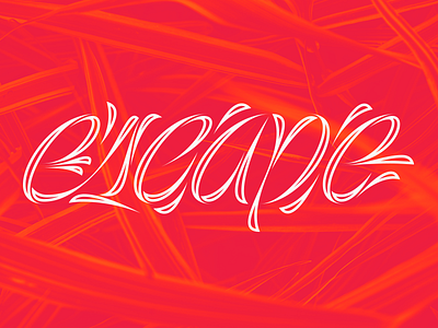 escape brush lettering letters script type typography vector