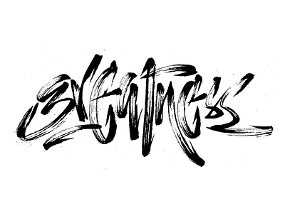Greatness calligraphy letters type