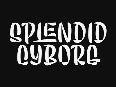 Splendid Cyborg lettering logotype script type