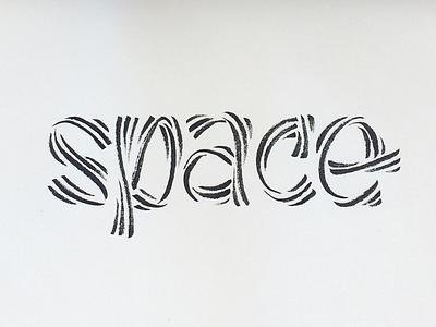 Space brushpen calligraphy experiment lineart script type