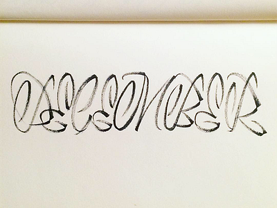 December allcaps brush brushpen calligraphy experiment letter lettering script type typography
