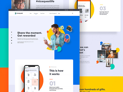 New Nicequest Homepage branding colors redesign responsive shell spiral ui webdesign