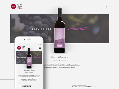 Sant Josep Wines bottle product page ui ux wines