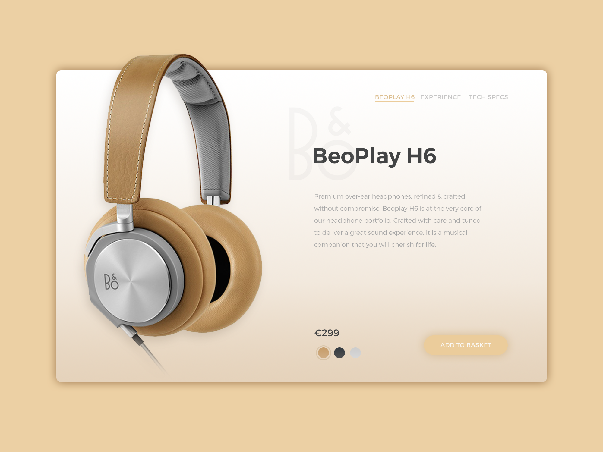 B&O Headphones - BeoPlay H6 Product Card Concept by Denislav