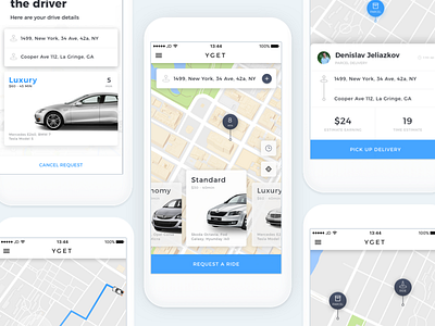 yGet - A uber type of app app application clean design driving minimal mobile simple uber ui userinterface ux