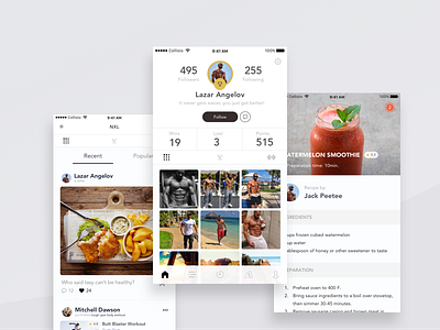 Social Fitness App - NXL - Personal Profile app fitness ios motivation profile training ui user experience user interface ux workout