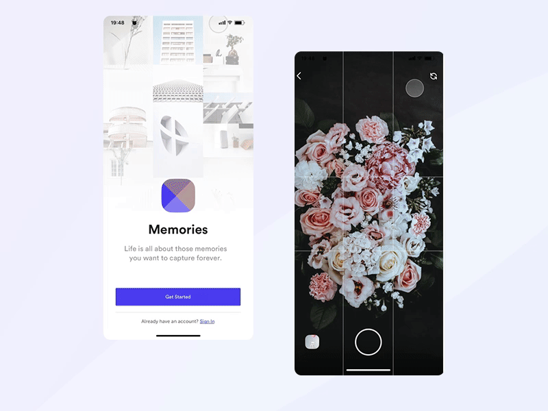 Memories Prototype 11 app apple ios minimal photo principle prototype simple ui ux