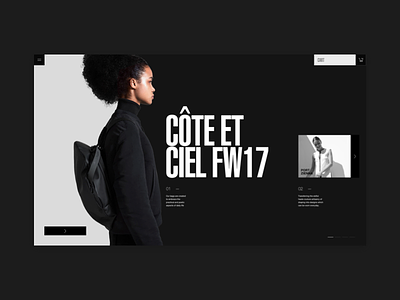 Cote Et Ciel - Hero concept dark ecommerce fashion helvetica interface landing layout minimal mondrianizm product
