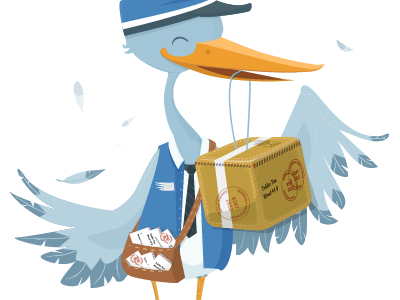 Mail man character design illustration