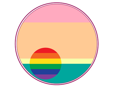 Pride Sunset flat design illustrator lgbt pride pride month rainbow sunset vector