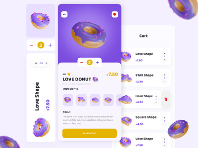 Donuts App Design app design branding dashboard design illustration ui ux website