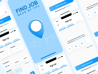 Find Job App Design app design branding dashboard design illustration logo ui ux vector website