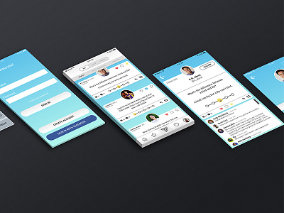 UI Screens for Joke Sharing App app design iphone joke jokes media mobile share sharing social ui ux