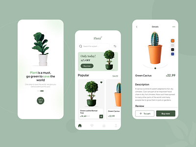 Flora - Plant Shop Mobile Apps UI Design