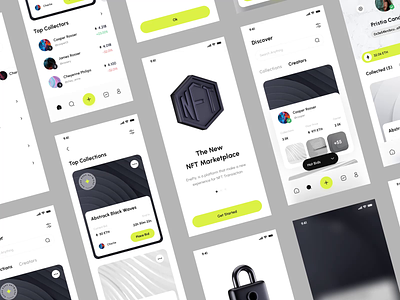 Enefty - NFT Marketplace mobile UI Kit Animation animation app application clean eth light mode marketplace minimalist mobile app modern motion graphics nft product product design prototype ui ui kit