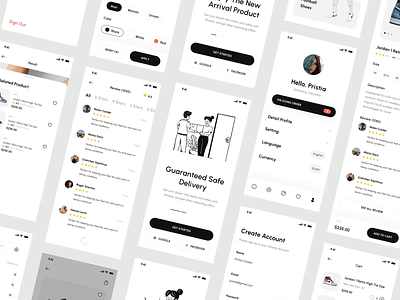 SHOESLY - Brand Marketplace Apps UI Kit Animation animation application apps branding clean graphic design light mode marketplace minimalist motion graphics product prototype ui kit