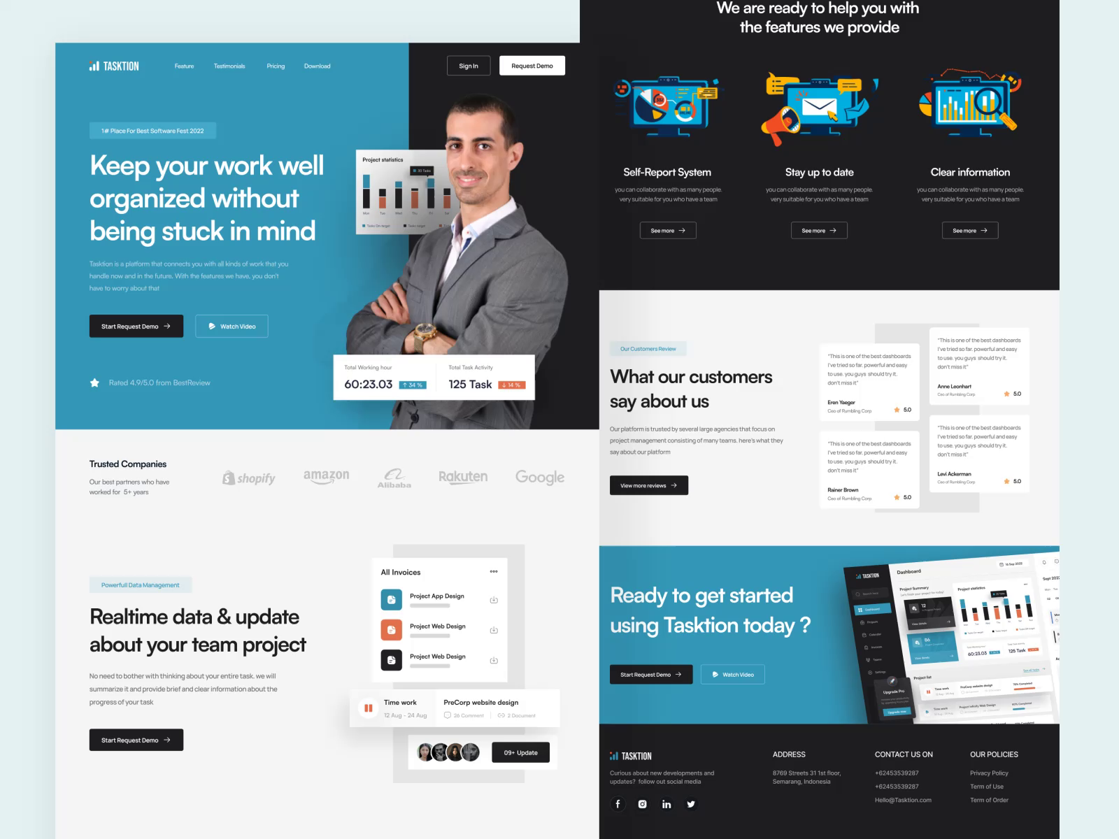 Tasktion - Saas Landing Page Animation by Iqbal musa for Pickolab ...