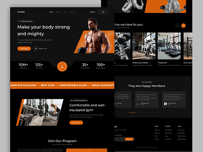 GYMERS - Landing Page Gym Animation animation branding dark mode design fitnes graphic design gym interface landing page layout minimalist modern motion graphics neat poppular sport teranding ui uiux website