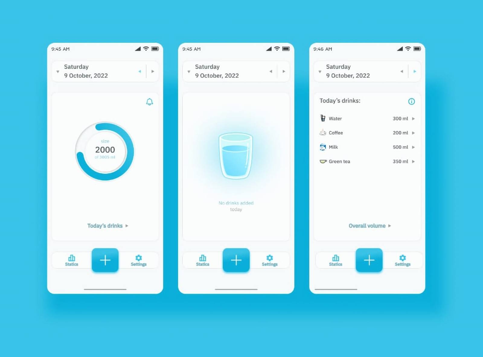 Water reminder UI by Ayan Qureshi on Dribbble