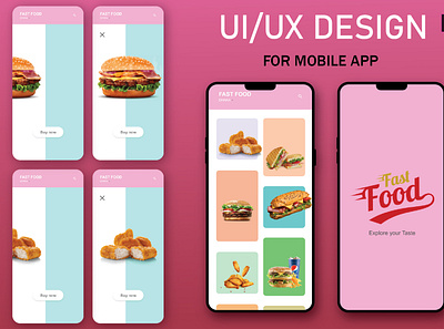 FOOD App UI Design for Mobile adobe illustrator adobe xd graphic design mobile app design ui ui design uiux designer user interface design