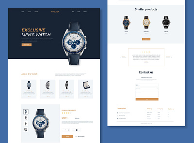 Men's Watch Landing Page adobe xd design lan landing design ui ui design uiux design user interface design