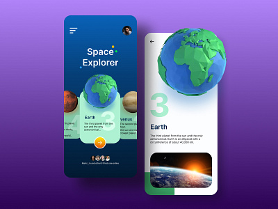 Space Explorer App UI Design app app design figma graphic design mobile app design ui ui design uiux design user interface design