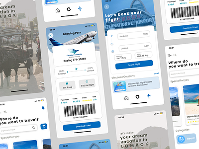 Travel In Lombok booking graphic design nature ticket travel ui ux